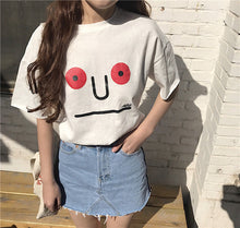 Cute Cartoon Character Print t-shirt Plus Size  New Women Loose T shirts Casual Women Short Sleeve Female O-neck Tops GS
