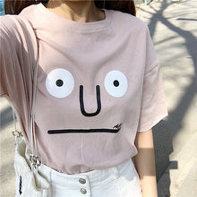 Cute Cartoon Character Print t-shirt Plus Size  New Women Loose T shirts Casual Women Short Sleeve Female O-neck Tops GS