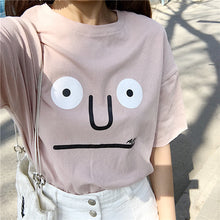 Cute Cartoon Character Print t-shirt Plus Size  New Women Loose T shirts Casual Women Short Sleeve Female O-neck Tops GS