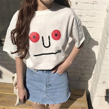 Cute Cartoon Character Print t-shirt Plus Size  New Women Loose T shirts Casual Women Short Sleeve Female O-neck Tops GS
