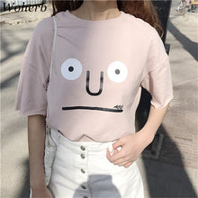 Cute Cartoon Character Print t-shirt Plus Size  New Women Loose T shirts Casual Women Short Sleeve Female O-neck Tops GS