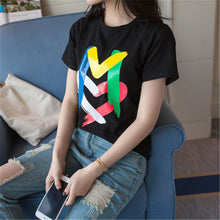 Embroidery T-shirts New  Women Summer T Shirt Fashion Tops Plus Size Female Short Sleeve t shirts 72610 GS