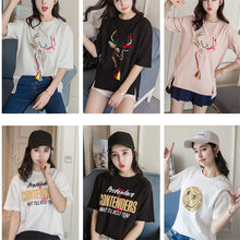Embroidery T-shirts New  Women Summer T Shirt Fashion Tops Plus Size Female Short Sleeve t shirts 72610 GS