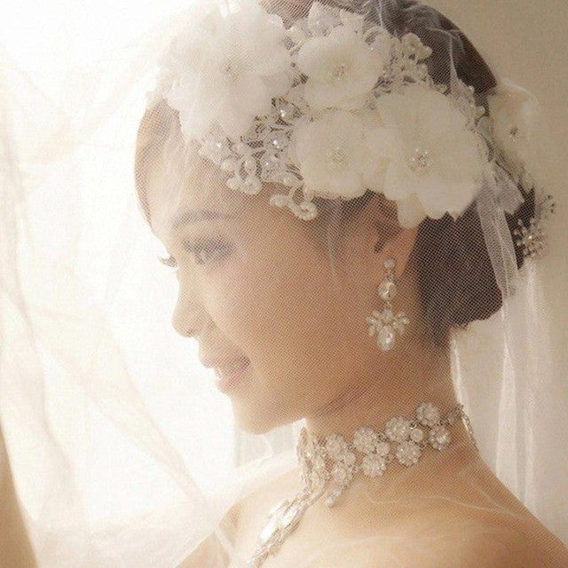Europe Style Hair Bands Women Fashion Lace Pearl Hair Band White Color Flower hairband Accessoire Cheveux GS
