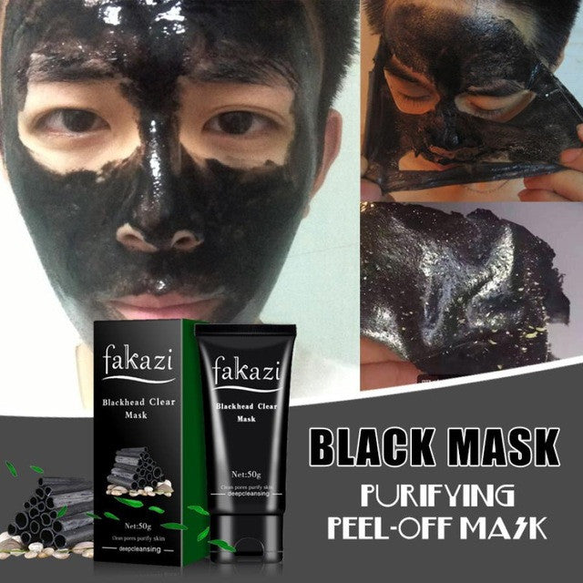 FAKAZI Blackhead Remover Deep Cleansing Purifying Peel Acne Black Mud Face Mask activated carbon Ingredients Anne GS