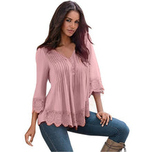 Fashion   t shirt women Solid Sexy V Neck Long sleeve Lace Crochet tops for women Top Tee Shirt Female Vetement Femme GS