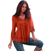 Fashion   t shirt women Solid Sexy V Neck Long sleeve Lace Crochet tops for women Top Tee Shirt Female Vetement Femme GS