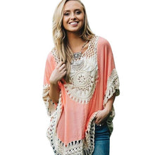 Fashion  Women tops and blouses Crochet Hollow Out Loose women shirts blouses Beach Wear Sunscreen Women Tops Blusa Mujer GS