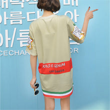 Fashion 3D Cartoon Character Letter Print New  Summer Women Vestidos Casual Short Sleeve Dress Plus Size Loose Dresses GS