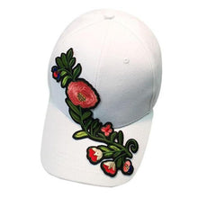 Fashion Baseball Hat Cap Women Cotton Applique Flower Embroidery Gorra Snapback Women Caps Pink Black White   New #23 GS