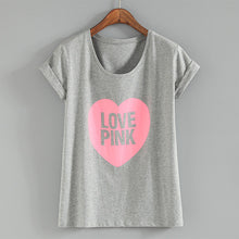 Fashion Print T Shirts Women Punk Vintage Top Tees Lady Love T-shirts Girl Cotton Casual Summer Basic Tops Tees GS