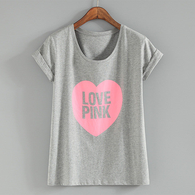 Fashion Print T Shirts Women Punk Vintage Top Tees Lady Love T-shirts Girl Cotton Casual Summer Basic Tops Tees GS