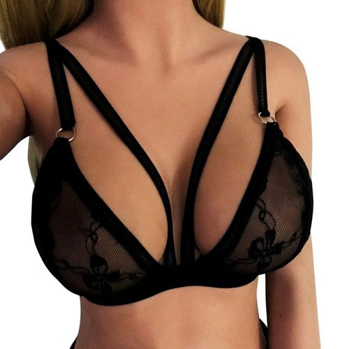 Fashion   Women Lace Floral Bralette Bandage Sexy Bra Brassiere Crop Top Sexy Intimates Bras For Women White/Black #23 GS
