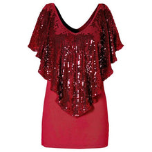 Fashion  Blouses For Women  Sequin Off Shoulder Women Sparkle Glitter Short Sleeve Ladies Tops Camisetas Mujer #63 GS
