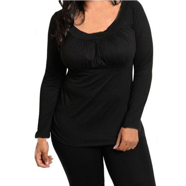Fashion Tops  Plus Size Women Clothing M-4XL  And  Roupas T-shirt Long Sleeve Shirt Casual Womens T-Shirt Femme GS