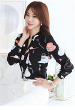 Fashion Woman Tops Shirt  Causal Stand Collar Blouses Long Sleeves Shirts Loose Female Office Work Wear Tops Shirt 33059 GS