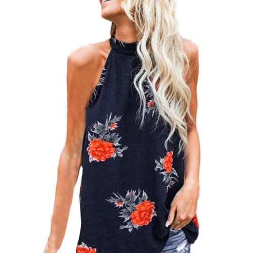 Fashion Women   Floral Print Sleeveless Tank Top For Women Casual T-shirt Tops Ladies Vintage #52 GS