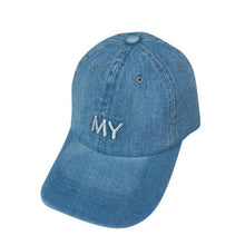 Fashion Women Ladies Casual Snapback Caps Hats Jeans Denim Adjustable MY Letter Embroidery Baseball Cap  Gorras Mujer #63 GS