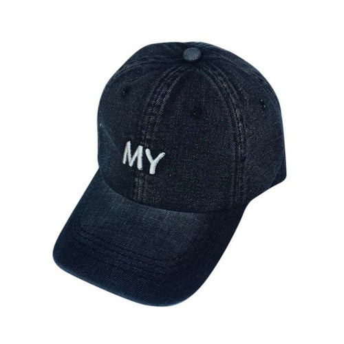 Fashion Women Ladies Casual Snapback Caps Hats Jeans Denim Adjustable MY Letter Embroidery Baseball Cap  Gorras Mujer #63 GS