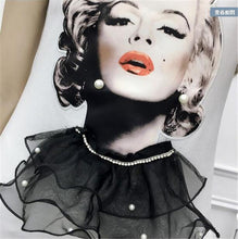 Fashion Women Shirt  Woman Head Print Short Sleeve Tee 3D Lace Decoration T-shirt Loose White Plus Size Tops Tee 33003 GS