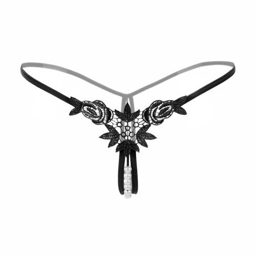 Fashion Womens Sexy Underwear Pearls Open Crotch Thongs G Strings Women Briefs Lingeri Panties Knickers Tangas Bragas Female GS