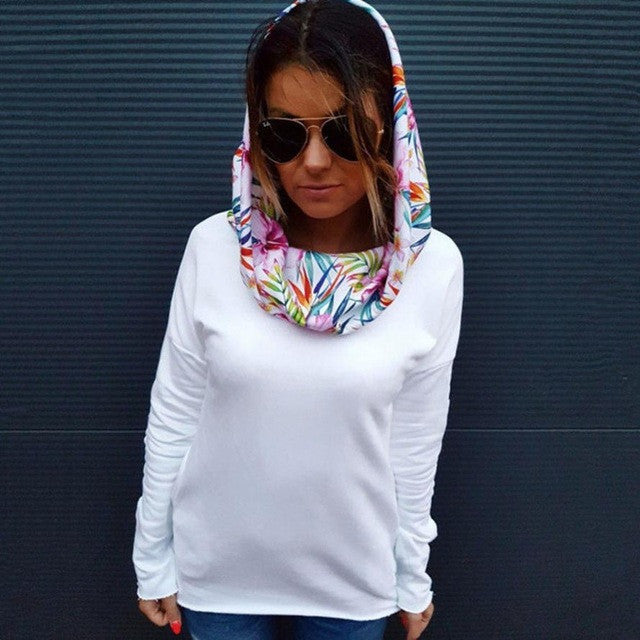 Fashion Womens T Shirts Casual Long Sleeve Hooded   Pullover Tops Female American Apparel vetement femme GS