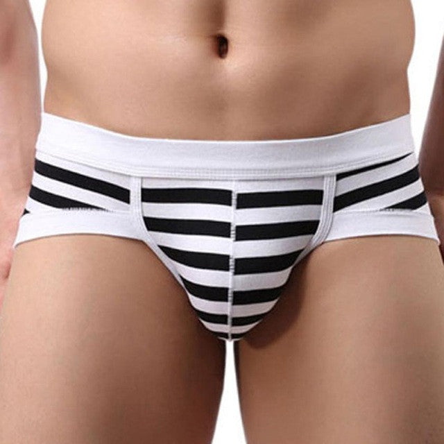 Fashon Hot Men's Underwear Briefs Cotton Striped Men's Underpanties Short Hombre Triangle Panties Male ropa interior GS