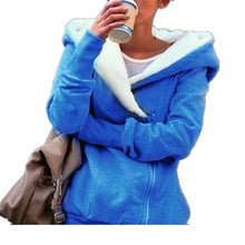 Female Autumn Winter Zip-up Thickening Long Sleeve Plus Size Hoody Coat With Zipper 70095 GS