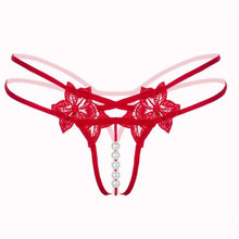 Flower Pearl Sexy Panties Ladies New  Hollow Out G String And Thongs Temptation Open Crotch Underwear Women Low Waist #23 GS