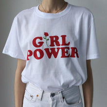 GIRL POWER T Shirt Women Loose Cotton Woman T-Shirt O Neck Shirts Casual Tshirt Print Tee Shirt GS