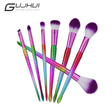 GUJHUI 7PCS Make Up Foundation Eyebrow Eyeliner Blush Cosmetic Concealer Brushes pincel maquiagem naked Anne GS