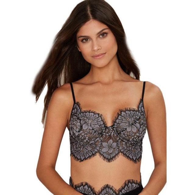 Grey Sexy Lace Floral Crochet Crop Top Strap Slim Hollow Out Bralette Camis Vest Backless  Style Cropped Women  &23 GS