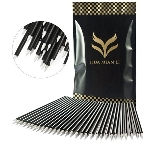 HUAMIANLI 100pcs Disposable Eyeliner Makeup Wand Applicator Cosmetics Brush Tools Easy convenient to use oval brushes Anne GS