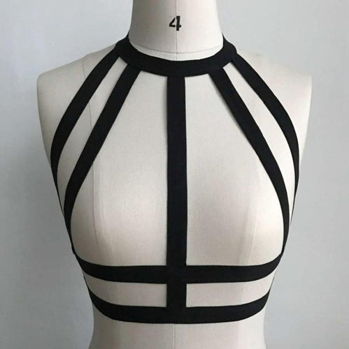 Halter Neck Sexy Crop Tops Women Bandage Goth sexy Hollow Out Sexy Adjustable Tops Cropped   Ladies Lingerie Hot #419 GS