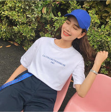 Harajuku Tees  Rose Embroidery Women T-shirt Casual Summer New Fashion Tops Short Sleeves O-neck Ladies T-shirts 33030 GS