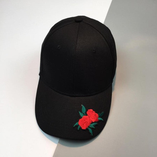 High Quality Baseball Cap Women  Cotton Adjustable Rose Embroidery Snapback Caps  Hip Hop Hat Female Bone Gorras #01 GS