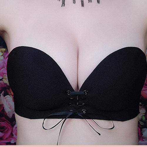 High Quality Women Sexy invisible Bra Women Bandage Pull Rope Seamless Push Up Invisible Bra Sujetadores Invisibles Mujer #23 GS