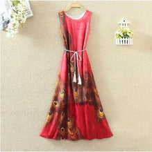Hot  Bohemian Beach Dress Summer New O Neck Sleeveless Tank Dresses Sweet Floral Print Women Dress Casual Vestidos 71234 GS