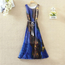 Hot  Bohemian Beach Dress Summer New O Neck Sleeveless Tank Dresses Sweet Floral Print Women Dress Casual Vestidos 71234 GS