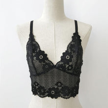 Hot Sale Women Black White Lace Flower Bralette Bras Crop Top Sexy See Through Unppaded Brassiere Women Bra For Ladies  #63 GS