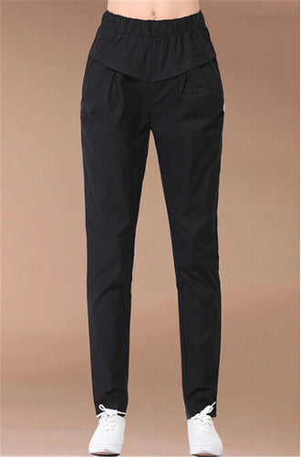 Hot  Women Solid Harem Pants Elastic Waist Solid Color Trousers  Summer Fashion Casual Single Pant Pantalon 31682 GS