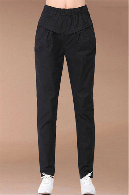 Hot  Women Solid Harem Pants Elastic Waist Solid Color Trousers  Summer Fashion Casual Single Pant Pantalon 31682 GS