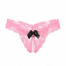 Hot Selling Bow Lace G-String For Women Sexy Open Crotch Panties Underwear Women Low Waist Womens Briefs ropa interior mujer GS