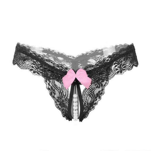 Hot Selling Bow Lace G-String For Women Sexy Open Crotch Panties Underwear Women Low Waist Womens Briefs ropa interior mujer GS