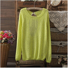 Hot  6Color  Autumn NEW BRAND ladie Knitted Sequins Sweater Women bowknot Large size Loose long sleeves pullover 3112 GS