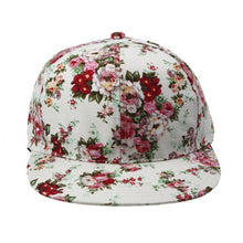 Korean Fashion Caps Women   Floral Print Hip-Hop Hat Flat Adjustable Baseball Cap For Women gorras mujer Sun Hat #03 GS
