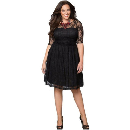L-XXXL Big Size Dress Women Fashion    Sexy Lace Mini Women Dress plus size women clothing Ladies Dresses GS