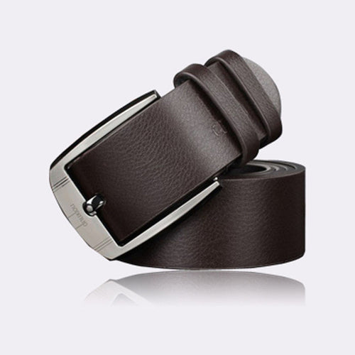 LadFox Belt Men  Newest 2Color Men Belt Luxury Leather Belts For Men Vintage Pin Waistband Metal Buckle Belts Bintura Uomo GS