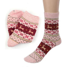 LandFox  Fashion Cute Christmas Deer Design Casual Knit Wool Socks Warm  Mens Women GS