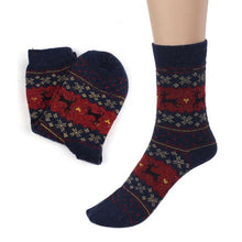 LandFox  Fashion Cute Christmas Deer Design Casual Knit Wool Socks Warm  Mens Women GS